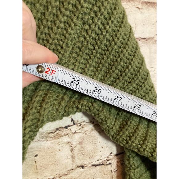 Umgee Oversized Sweater Womens Small Olive Green Chunky Knit Cowl Neck Boho - Picture 7 of 12